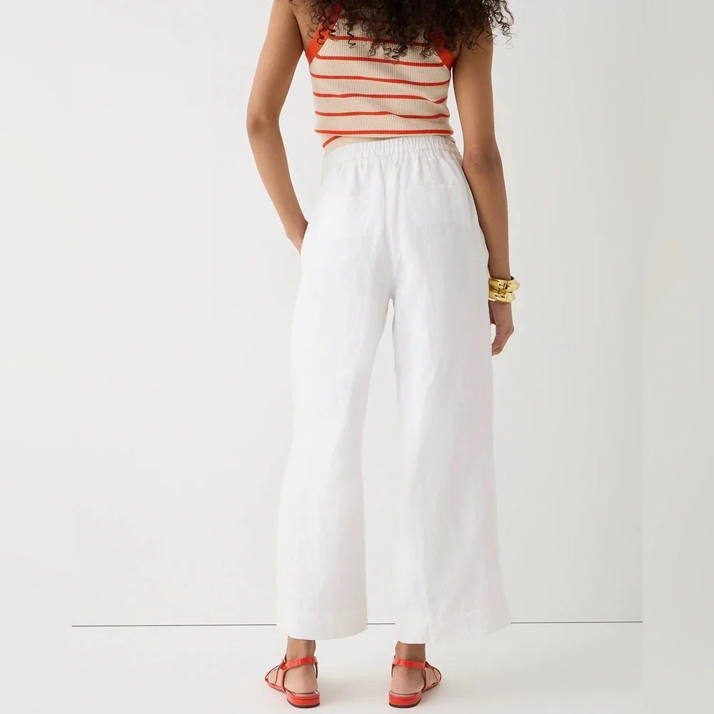 J.Crew Linen Tall wide-leg seaside pant in linen BO812